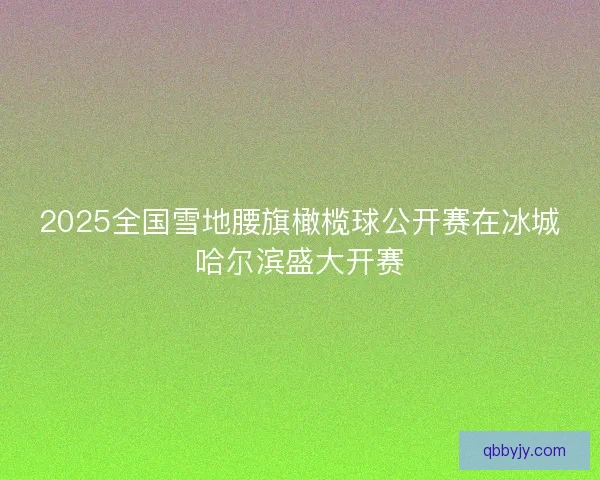 2025全国雪地腰旗橄榄球公开赛在冰城哈尔滨盛大开赛